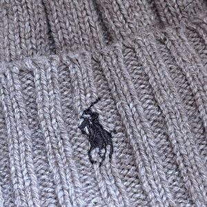 Ralph Lauren Beanie, Brown/Beige embroidered